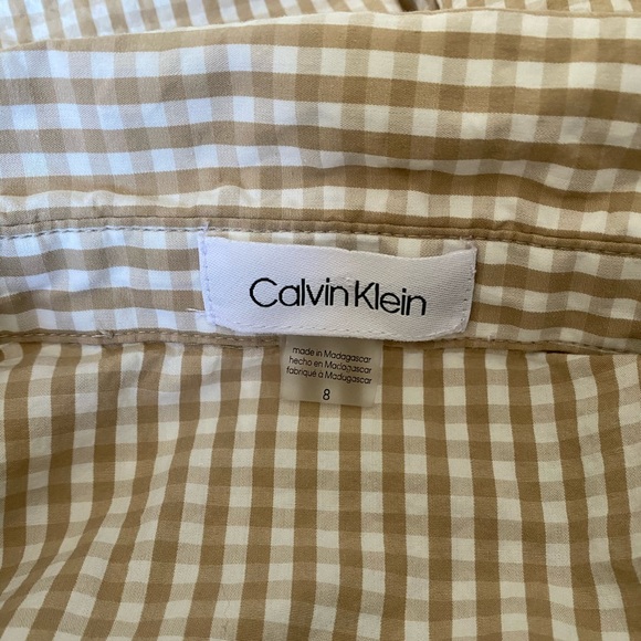 Calvin Klein Brown & White Plaid Midi Dress - Picture 16 of 16